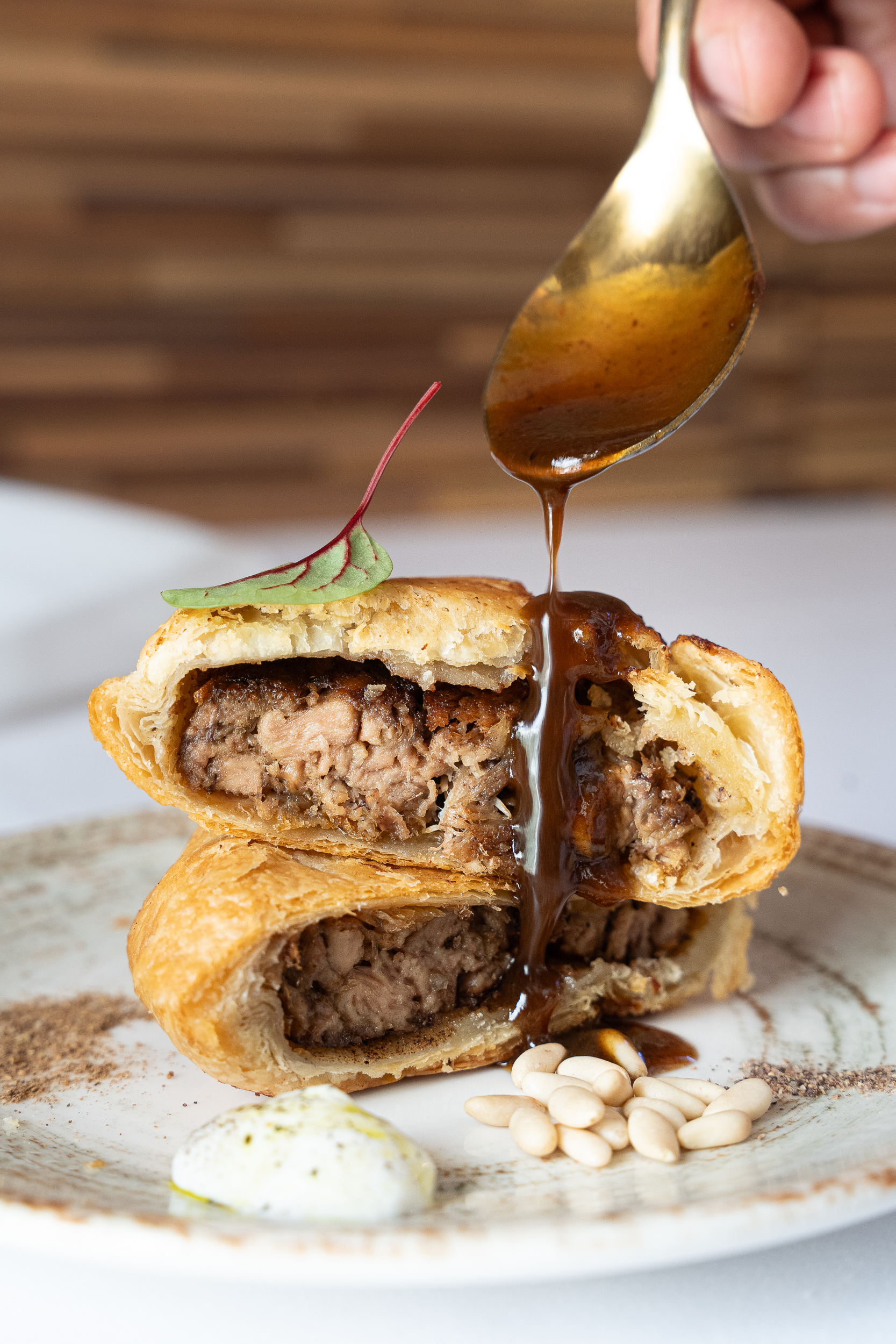 Wellington de ternera del Menú Selección Autor de Aflamas Restaurant