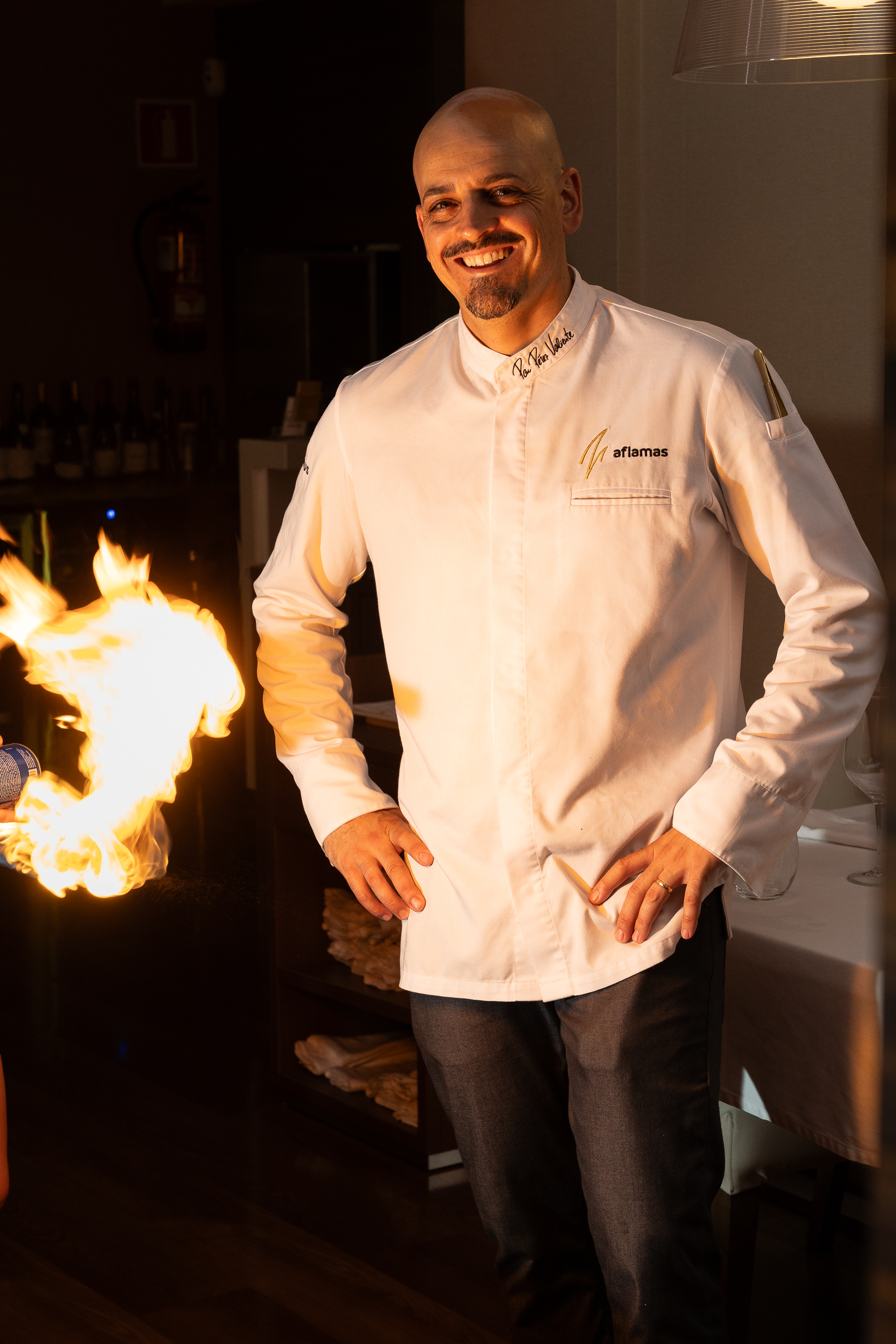 Chef Pau Pérez frente al fuego, Menú Festival de Aflamas Restaurant Barcelona